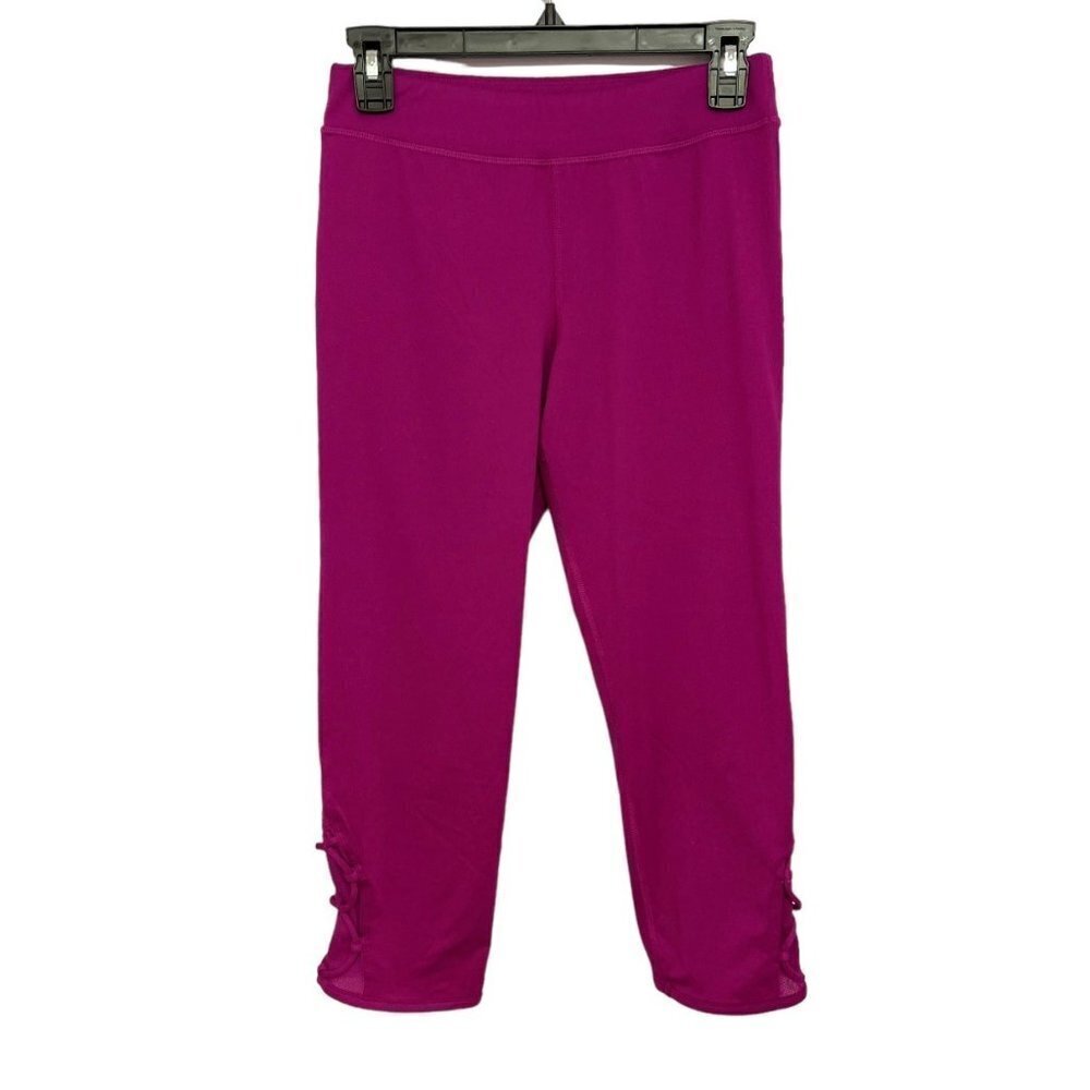 CHAMPION Girl's Cropped Athletic Pants Size XL (14-16) Fuchsia Stretch Yoga Gym - Picture 10 of 12